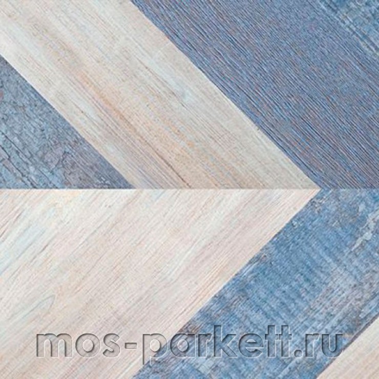 Замковое напольное пробковое покрытие Corkstyle Chevron Blue