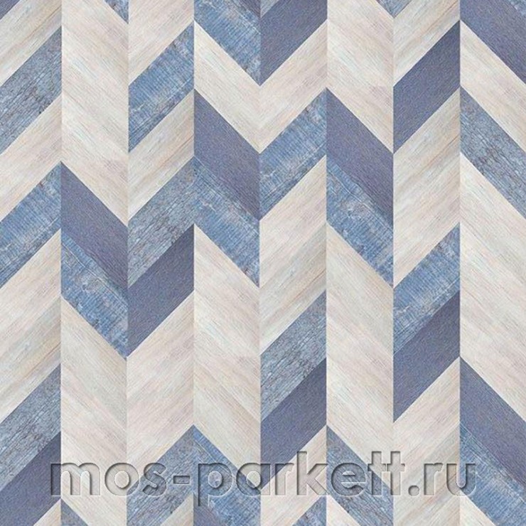 Замковое напольное пробковое покрытие Corkstyle Chevron Blue