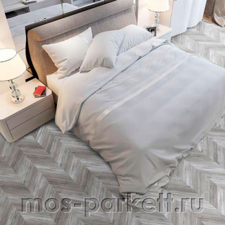 Клеевое напольное пробковое покрытие Corkstyle Chevron Silver