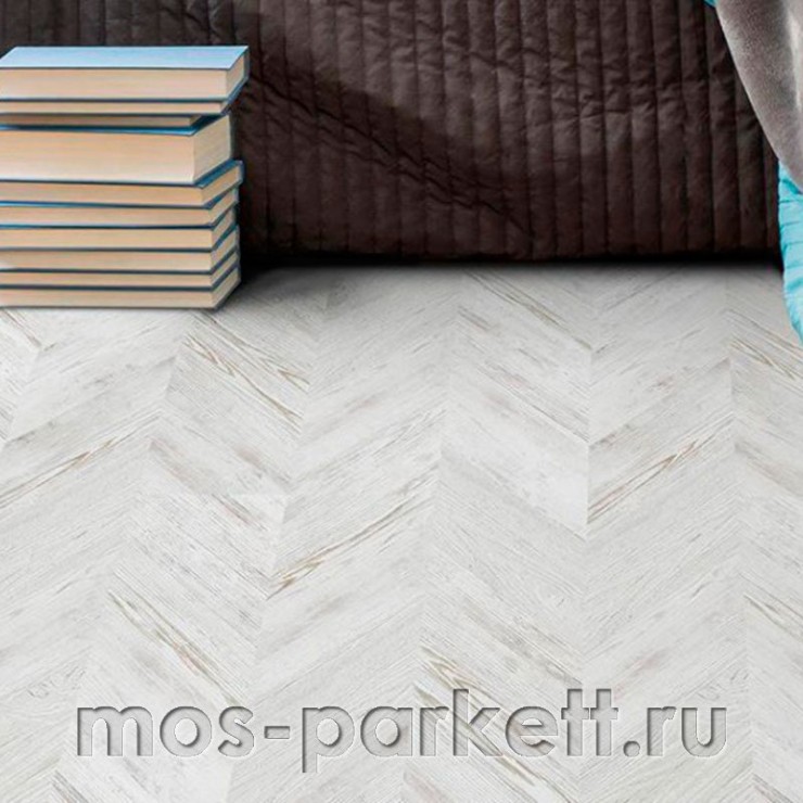 Замковое напольное пробковое покрытие Corkstyle Chevron White