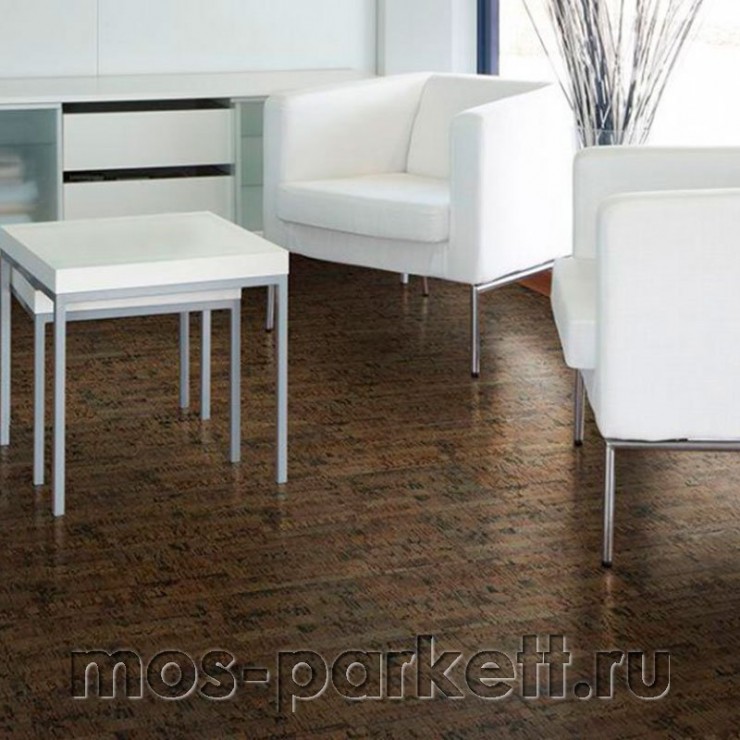 Клеевое напольное пробковое покрытие Corkstyle Cork Pro Linea Brown