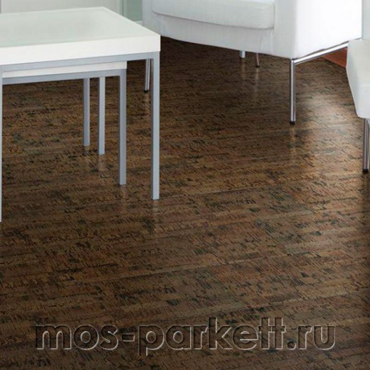 Клеевое напольное пробковое покрытие Corkstyle Cork Pro Linea Brown