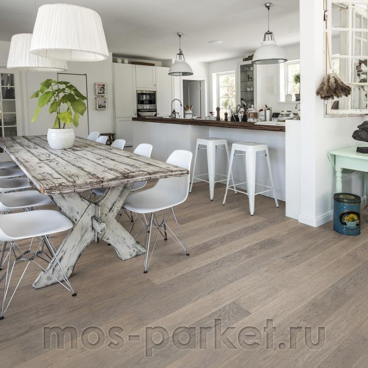 Паркетная доска AlixFloor ALX1034 / ALX1035 Дуб серый перламутровый