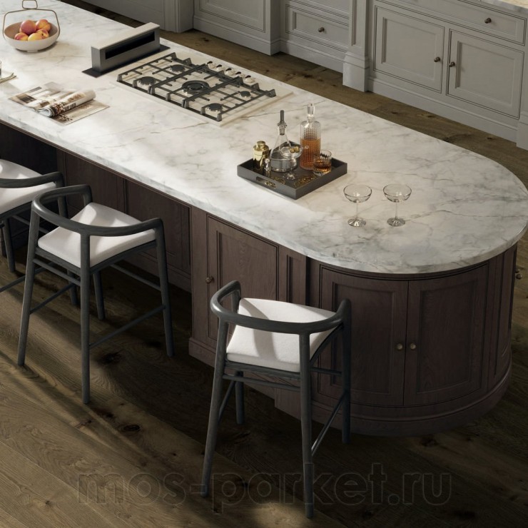 Паркетная доска Haro 4000 Series 550250 Дуб морёный Саваж соструганный