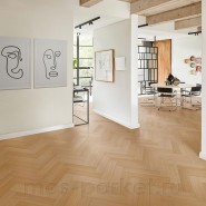 Паркет ёлка Kahrs Life Authentic Herringbone Oak Chamomille