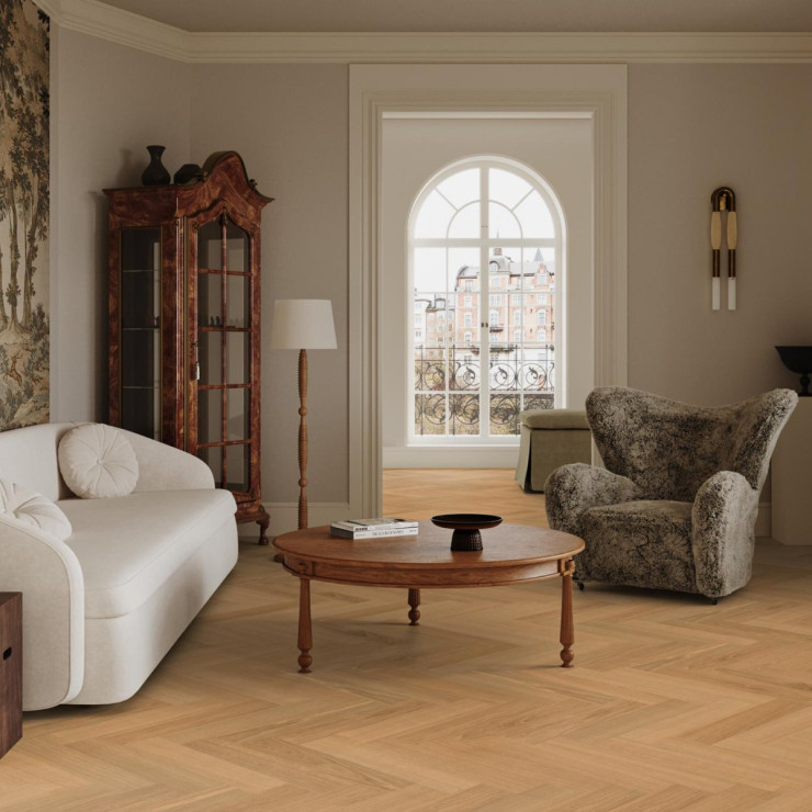 Английская елка Kahrs Herringbone Дуб Natural AB Oiled