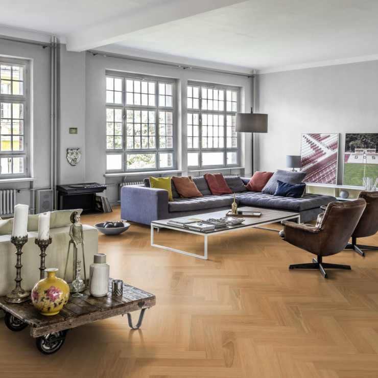 Английская елка Kahrs Herringbone Дуб Natural AB Oiled