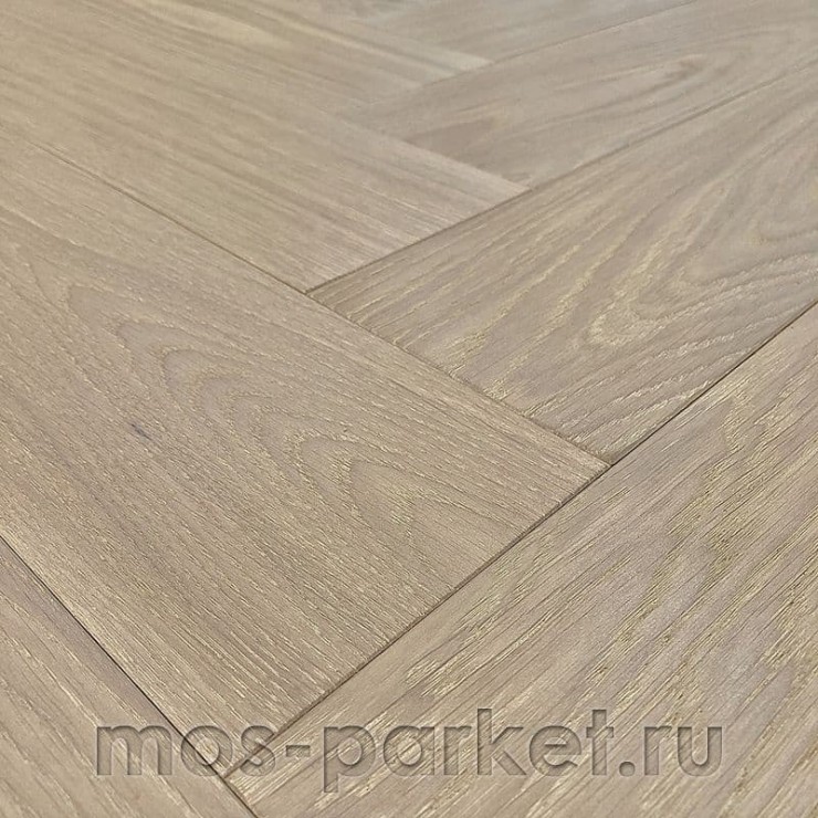 Английская елка Kahrs Herringbone Дуб AB White Calm