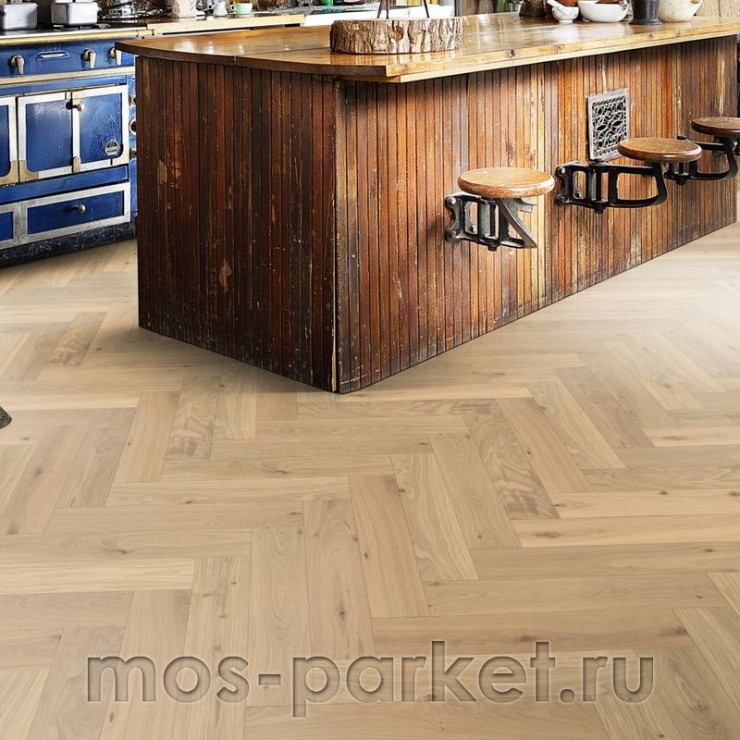 Английская елка Kahrs Herringbone Дуб CC Dim White Lively