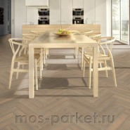 Английская елка Kahrs Herringbone Дуб CC Vintage White Lively