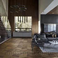 Французская елка Kahrs Chevron Дуб Шеврон темно-коричневый 60°
