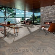 Французская елка Kahrs Chevron Дуб Шеврон серый 60°