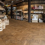 Французская елка Kahrs Chevron Дуб Шеврон светло-коричневый 60°