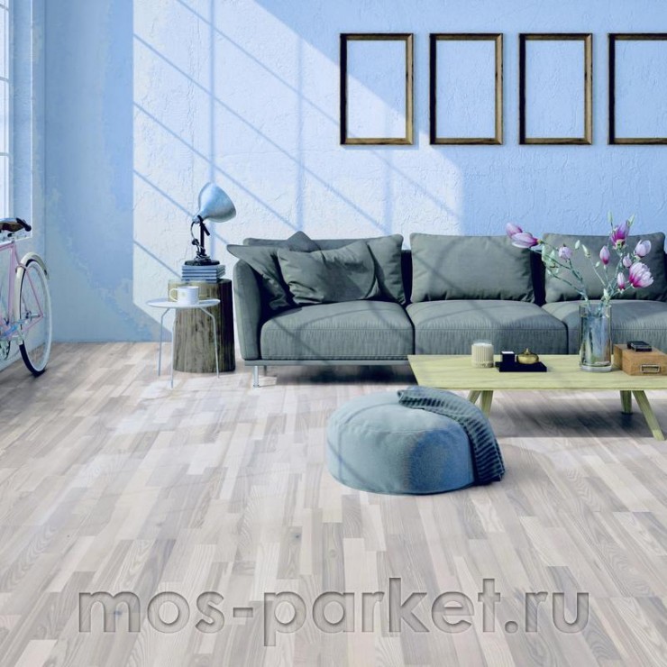 Паркетная доска Focus Floor Classic Ясень Mistral White Matt 3S