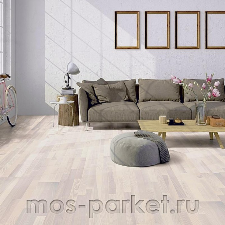 Паркетная доска Polarwood Classic Дуб Living White Matt 3S
