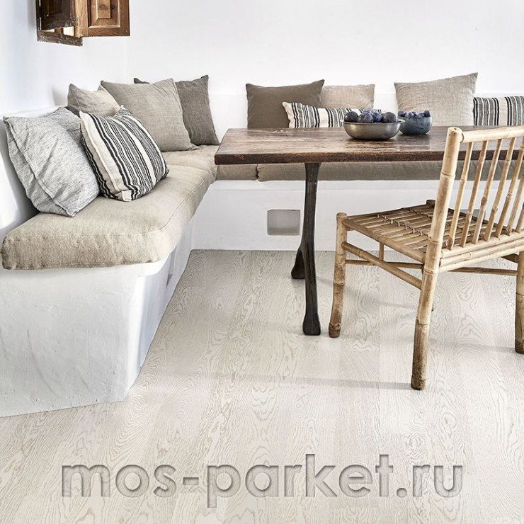 Паркетная доска Karelia Essence Дуб Story 138 Polar White