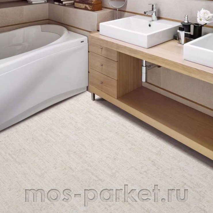Клеевое напольное пробковое покрытие Corkstyle Eco Cork Linea White