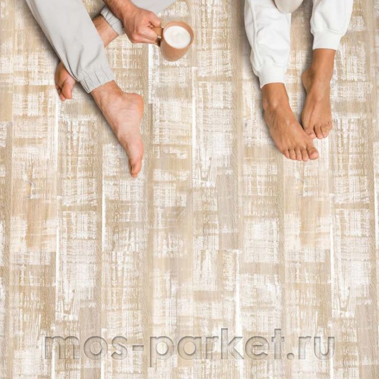 Клеевое напольное пробковое покрытие Corkstyle Wood XL Dolomite White