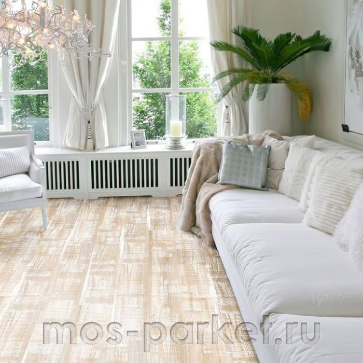 Клеевое напольное пробковое покрытие Corkstyle Wood XL Dolomite White