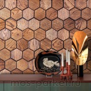 Деревянные стеновые панели Crownwood WP3D15050 Соты фаска