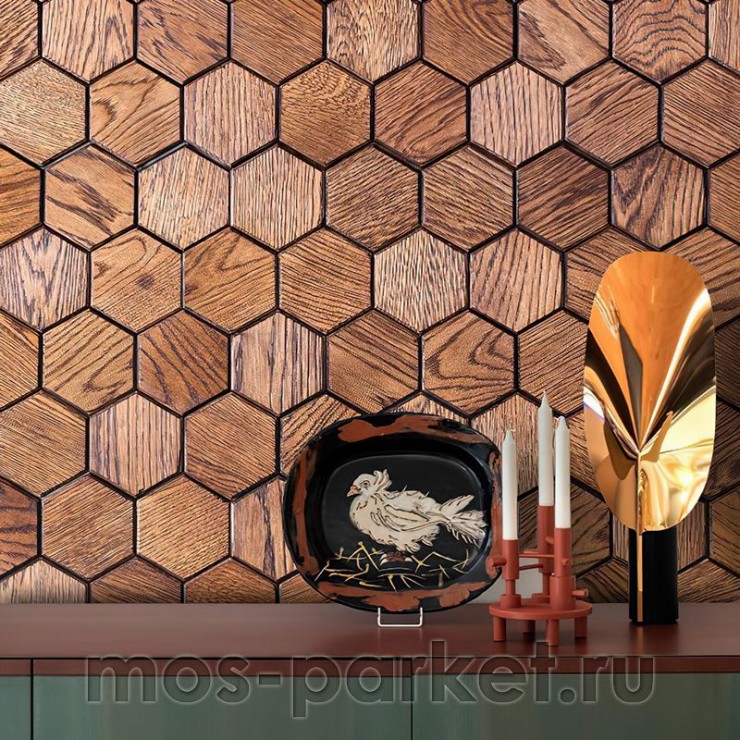Деревянные стеновые панели Crownwood WP3D15050 Соты фаска