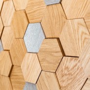 Деревянные стеновые панели Crownwood WP3D15R020 Соты 3Д