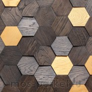 Деревянные стеновые панели Crownwood WP3D15R061 Соты спил