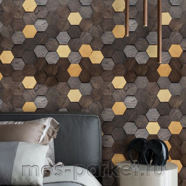 Деревянные стеновые панели Crownwood WP3D15R061 Соты спил