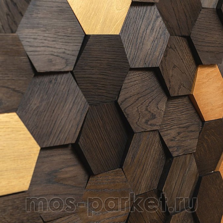 Деревянные стеновые панели Crownwood WP3D15R061 Соты спил