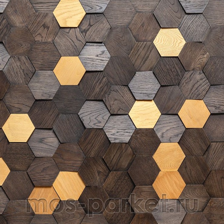 Деревянные стеновые панели Crownwood WP3D15R061 Соты спил