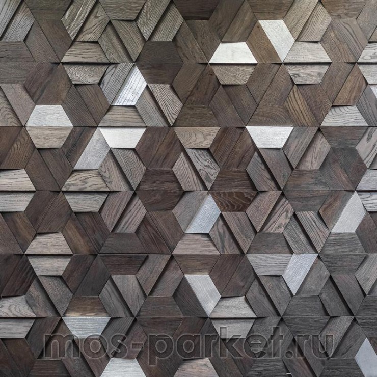 Деревянная мозаика для стен Crownwood Магна Эбен WP3D18R020