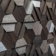 Деревянная мозаика для стен Crownwood Магна Эбен WP3D18R020