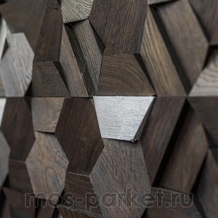 Деревянная мозаика для стен Crownwood Магна Эбен WP3D18R020
