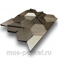 Деревянная мозаика для стен Crownwood Магна Эбен WP3D18R020