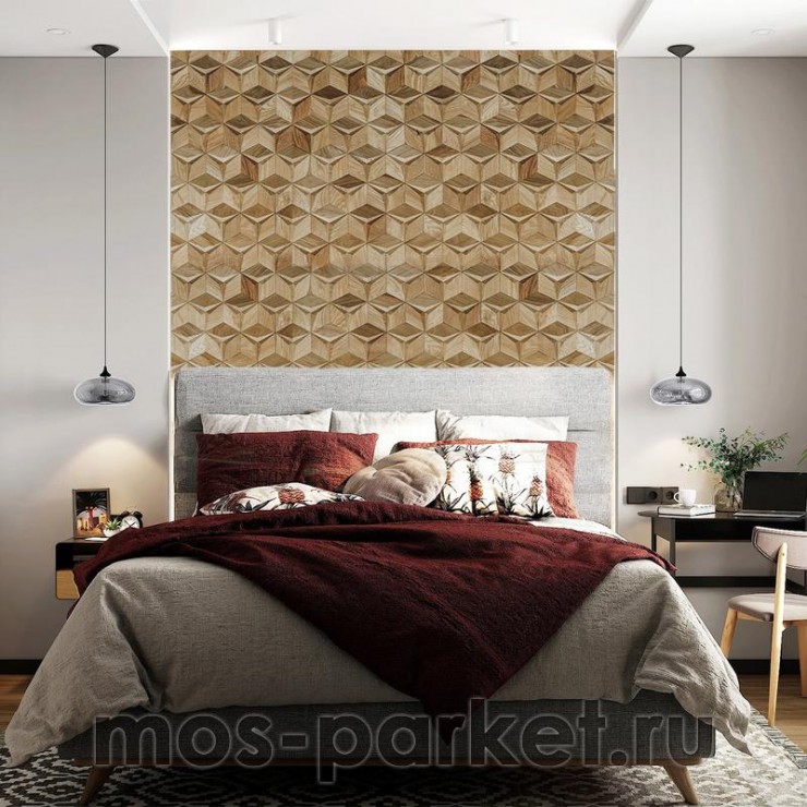 Деревянная мозаика для стен Crownwood Мерси WP3D19021