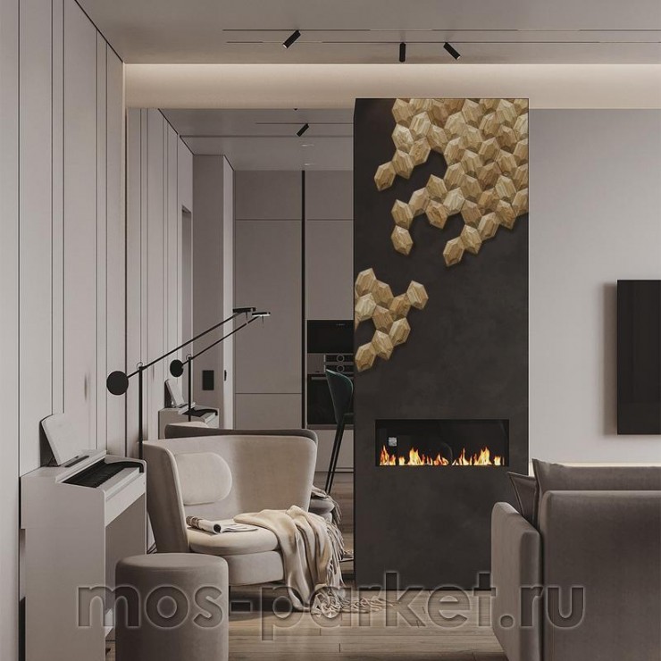 Деревянная мозаика для стен Crownwood Рубин WP3D20020