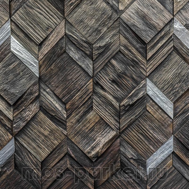 Деревянная мозаика для стен Crownwood Вира Эбен WP3D21R061
