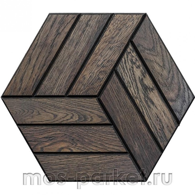 Деревянная мозаика для стен Crownwood Куба Эбен WP3D22060