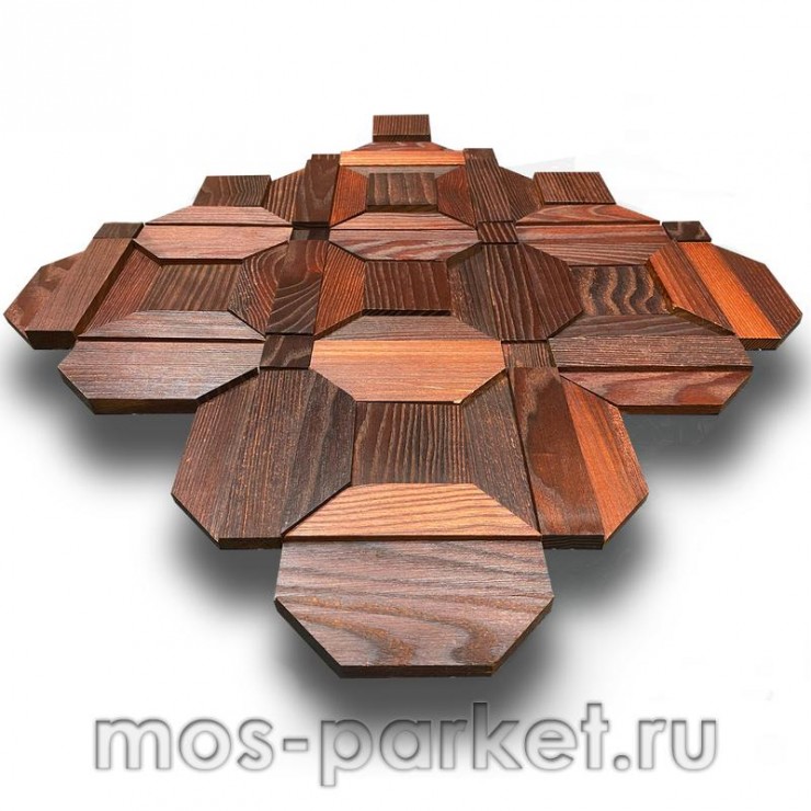 Деревянная мозаика для стен Crownwood Восток термо WP3D8Т20