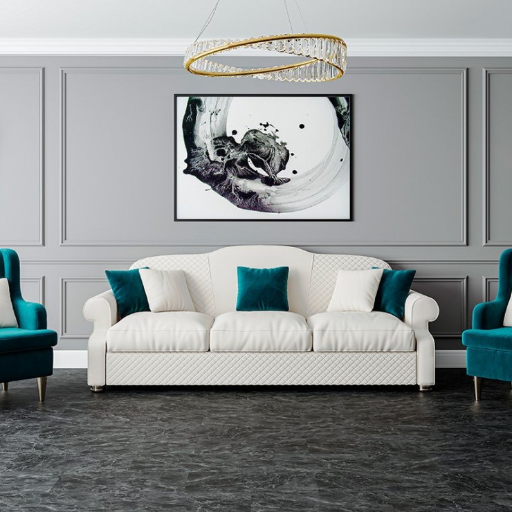 Виниловая SPCплитка Alta Step Arriba SPC9909 Мрамор Имперадор тёмный