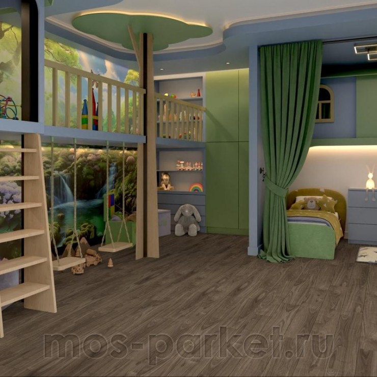 Кварцевый SPC ламинат Damy Floor Family 0036-3 Орех американский