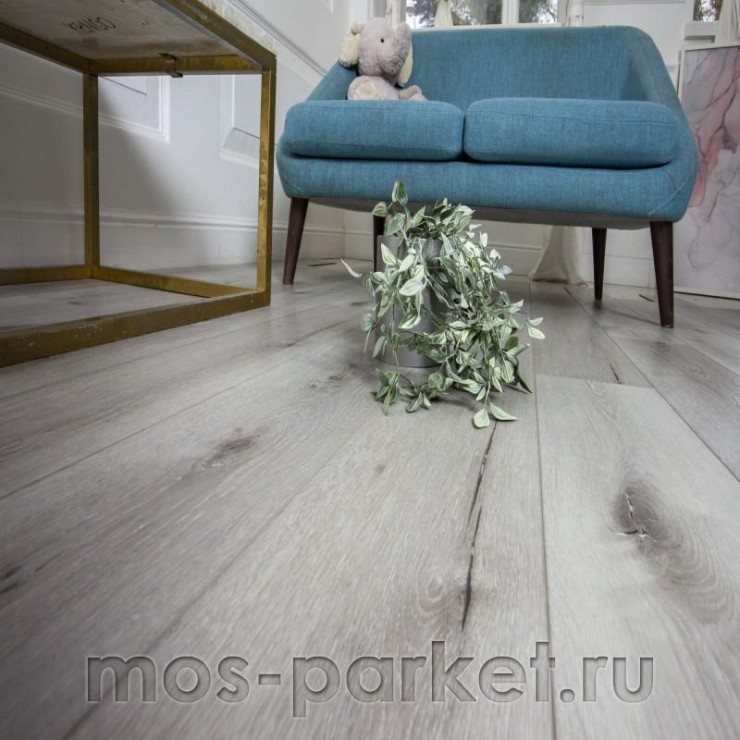 Кварцевый SPC ламинат Damy Floor Family T7020-2 Дуб классический серый