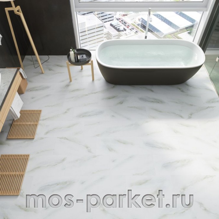 Кварцевый SPC ламинат Fargo Stone 6089-1 Белый мрамор