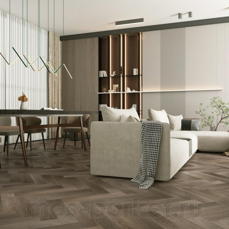 Замковый кварц-виниловый пол Home Expert Parquet 33-3011 Дуб шоколадный