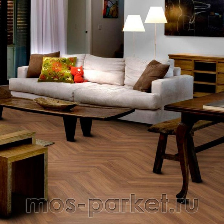 Замковый виниловый пол Kahrs Luxury Tiles Herringbone Redwood
