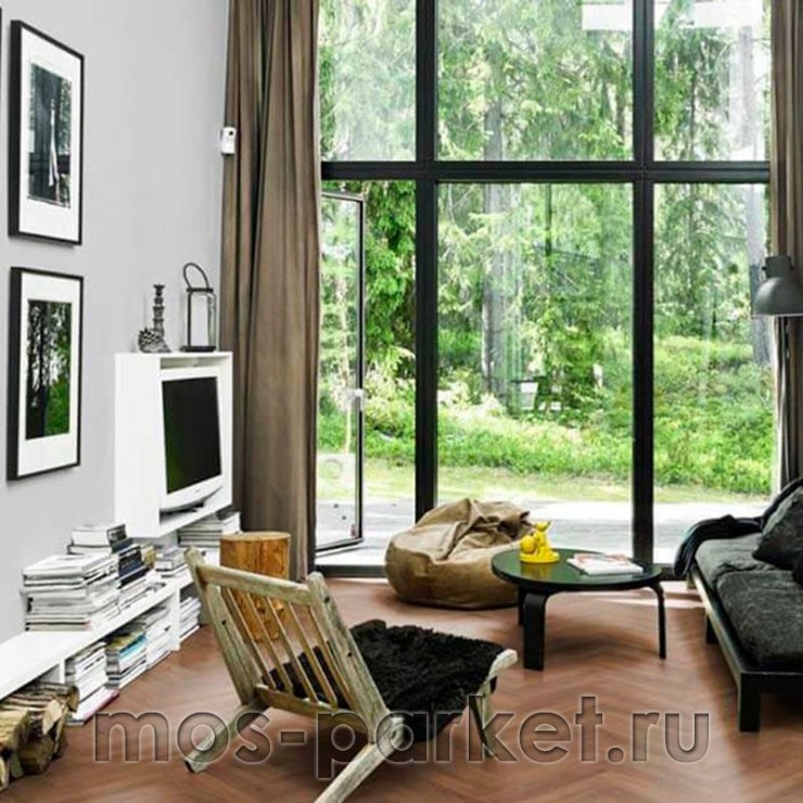 Замковый виниловый пол Kahrs Luxury Tiles Herringbone Redwood