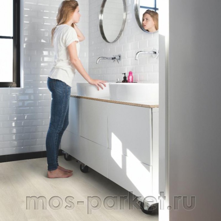 Замковый виниловый пол Quick-Step Alpha Vinyl Bloom AVMPU40079 Дуб морской светлый
