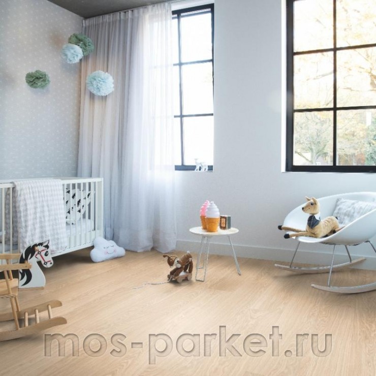 Замковый виниловый пол Quick-Step Alpha Vinyl Bloom AVMPU40097 Дуб чистый румяный
