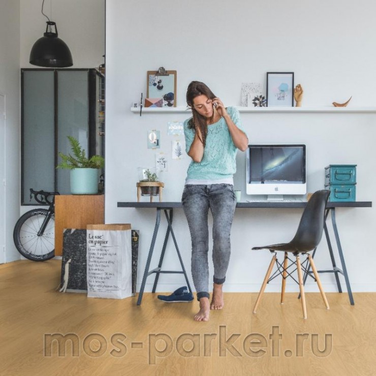 Замковый виниловый пол Quick-Step Alpha Vinyl Bloom AVMPU40098 Дуб чистый медовый