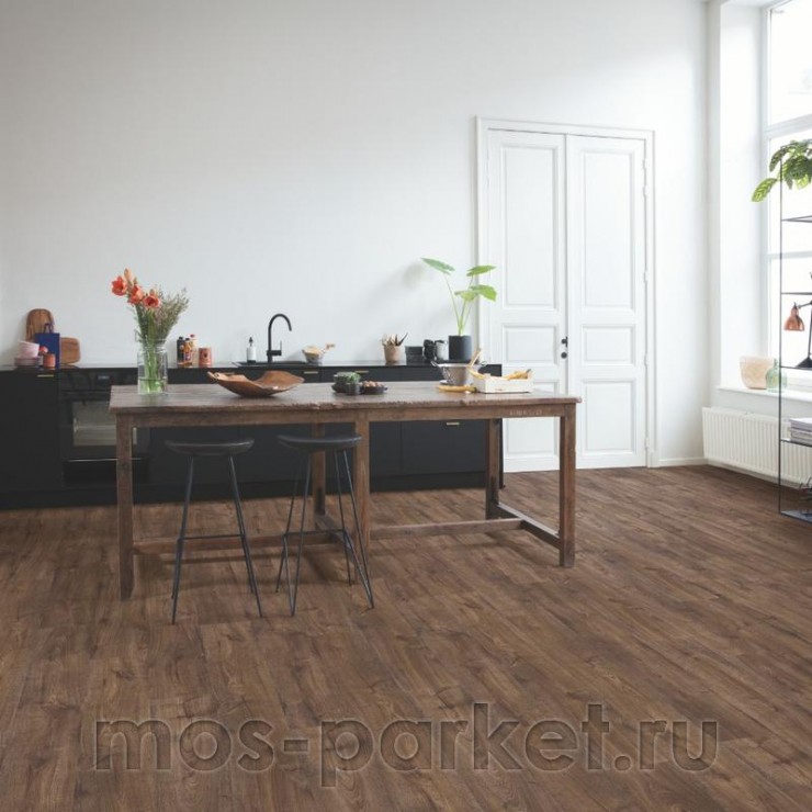 Замковый виниловый пол Quick-Step Alpha Vinyl Bloom AVMPU40199 Дуб осенний шоколадный